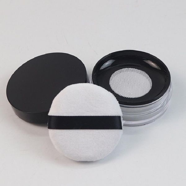 

storage bottles & jars 10pcs 10g empty loose powder pot with puff portable plastic cosmetic travel makeup jar