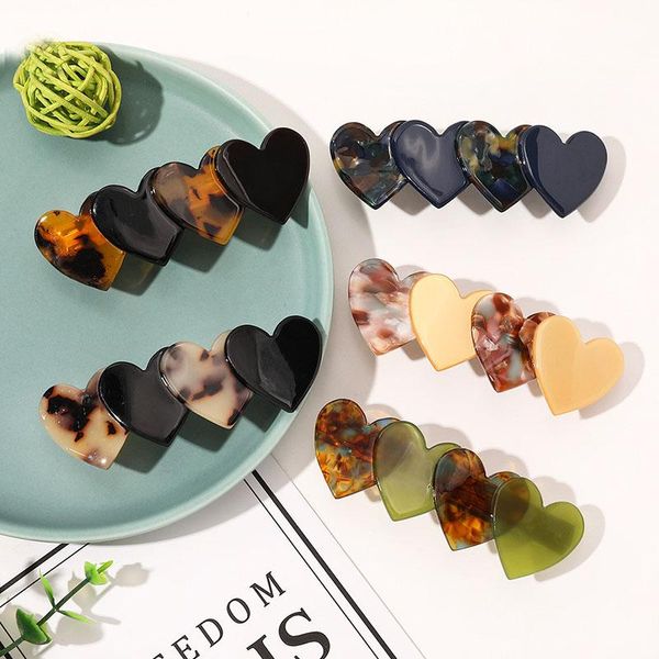 

hair clips & barrettes selling fashion temperament super cute leopard heart acetate acrylic for girls, Golden;silver