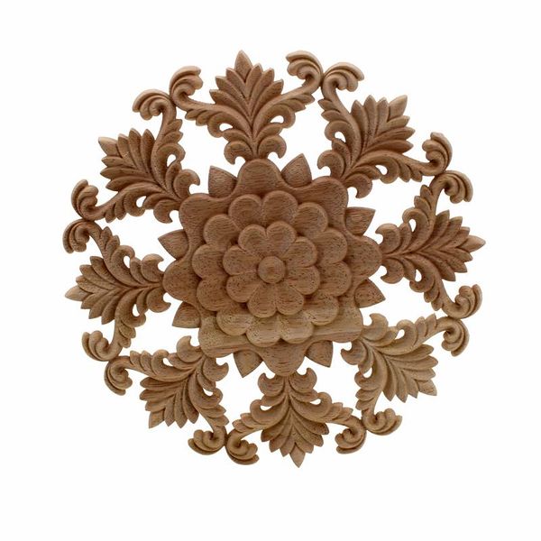 

wooden decal carved hanging supplies wood appliques miniatures europe round woodcarving home decoration accessories maison decorative object