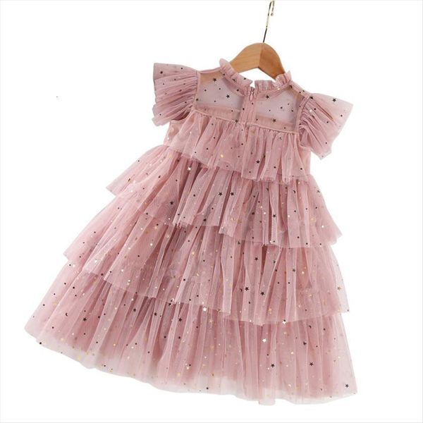 

pink vintage long age girl dresses for 2 10 little girls lace sequins princess costume summer kids cupcake baby frocks, Red;yellow