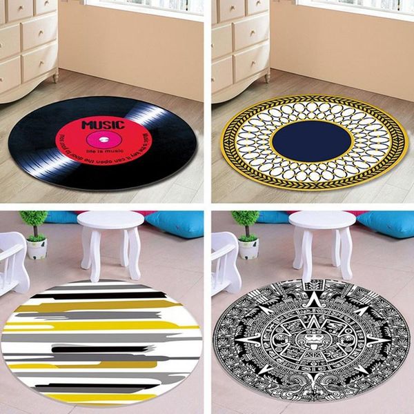

carpets geometric printed door mat floor carpet living room round pattern polyester rug table anti-slip doormat home decor