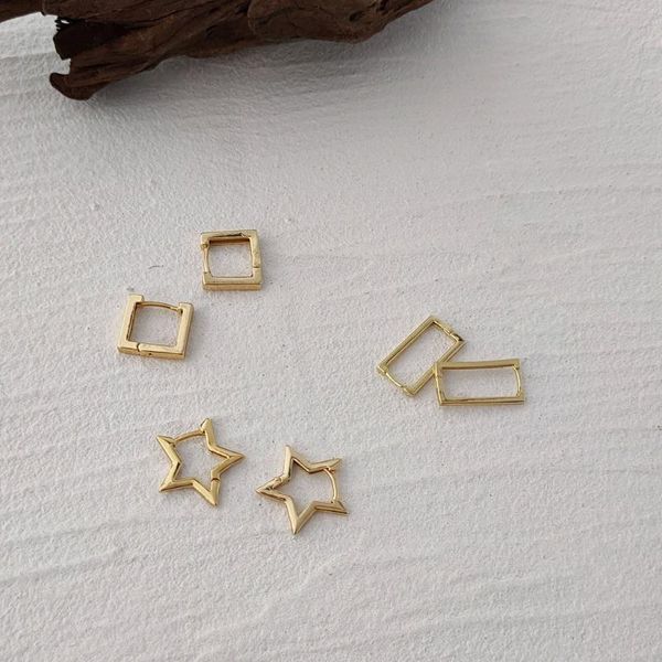 

stud jewelry accessories earrings for women square pentagram simple five-pointed star fashion geometric, Golden;silver