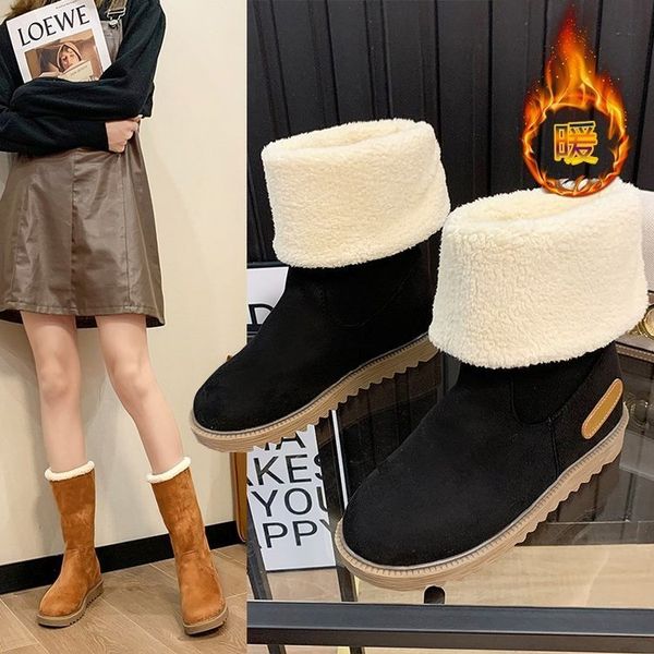 

boots classic woman winter skin warm snow boots ladies woolen women comfortable 8ifg, Black