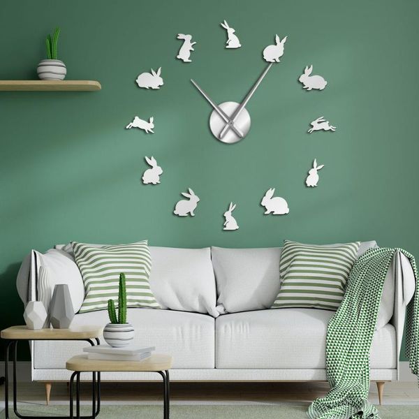 

wall clocks 3d acrylic mirror clock european living room diy large gift cartoon watch