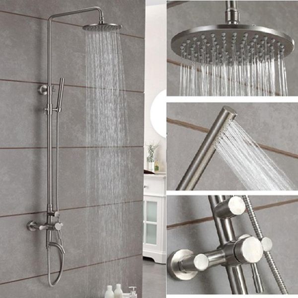 

bathroom shower heads stainless steel big rainfall faucet cold and water head set
