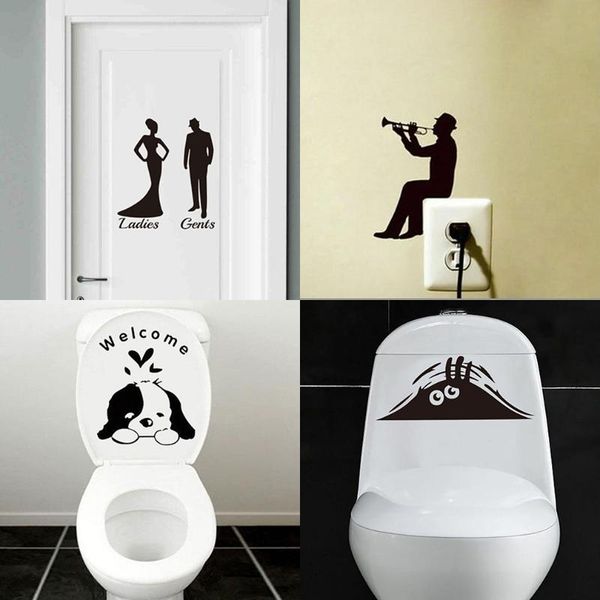 

wall stickers cartoon bathroom toilet home decoration decals for sticker decorative poster