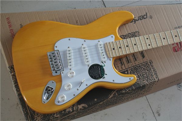 

factory store elm ash body nature wood maple neck fretboard st 6 strings electric guitar guitarra