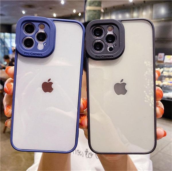 

cell phone pouches camera protection bumper cases for 11 12 11pro max xr xs 7 plus matte translucent shockproof back cover