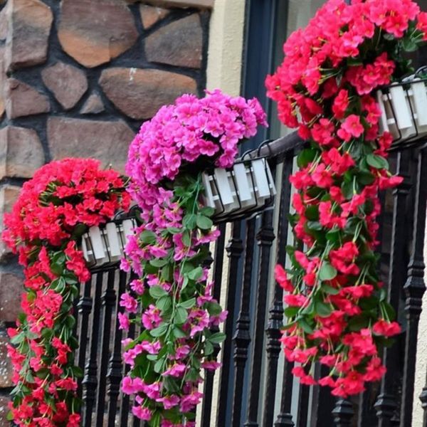 

decorative flowers & wreaths 2pc violet artificial flower party decoration simulation valentine's day wedding wall hanging basket orchi