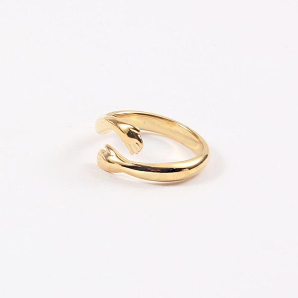 

wedding rings titanium steel adjustable couple ring gold color hug for women loves engagement jewelry gift, Slivery;golden