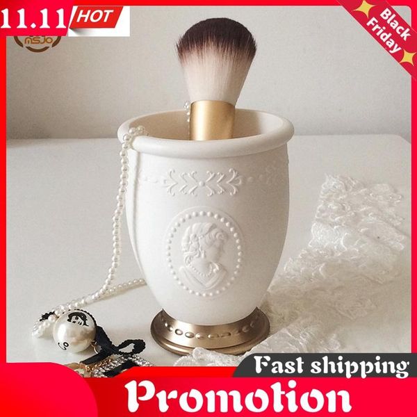 

makeup organizer vintage felief cosmetic tool holder plastic brush storage box accessory stationery boxes & bins