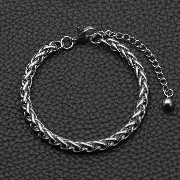 

link, chain bracelets mens stainless steel charm on hand black gifts for man accessories hip hop bracelet jewelry wholesale