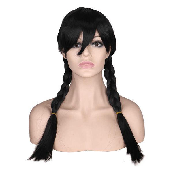 

black long hair hand ed style wig big braid wig anna same style