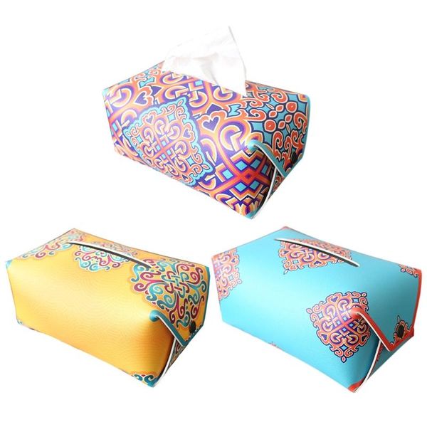 

tissue boxes & napkins pu leather box cover rectangular napkin holder organizer paper dispenser container for home decor