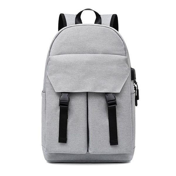 

backpack business casual lapman solid color oxford male travel outdoors large capacity bag usb-charging back pack