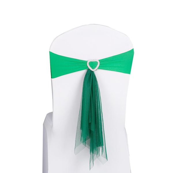 

sashes wedding party elastics spandex chair sash with mesh band heart buckle 1pc