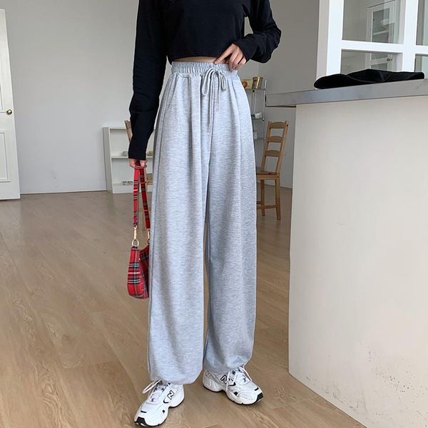 

women's pants & capris 2021 sports loose gray casual joggers women high waist with feet hip hop mujer pantalones, Black;white