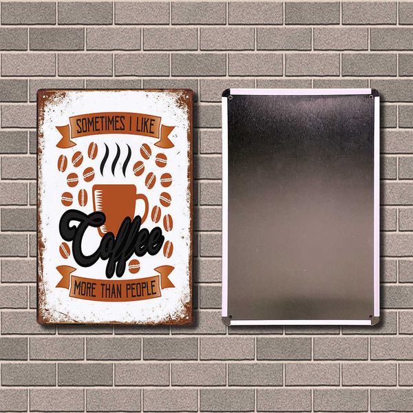

just say coffee and i will turn around tin poster metal sign home bar decor wall art painting 20*30 cm size la-32