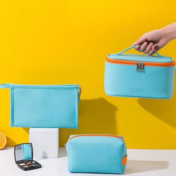 

travel cosmetic bag women waterproof cute candy colors makeup bags portable storage fashion make up organizer & cases