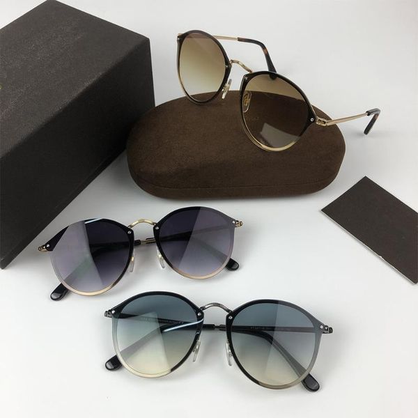 

sunglasses arrival tom round fashion women 2021 rainbow color summer travelling elegant sun glasses ft0871b, White;black