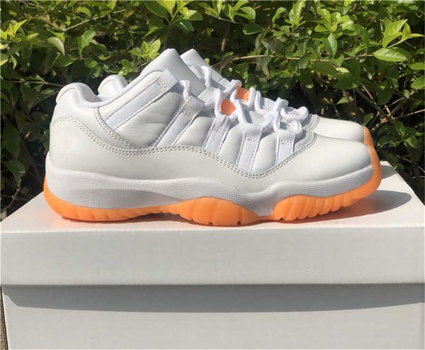 

2021 authentic 11 low wmns bright citrus outdoor shoes women white orange real carbon fiber with original box sneakers us5-11