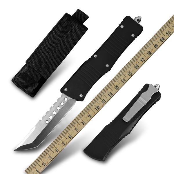 

bm mt010 double action knife military tactical front automatic knife otf aluminum handle outdoor camping hunting self-defense tool knives ed
