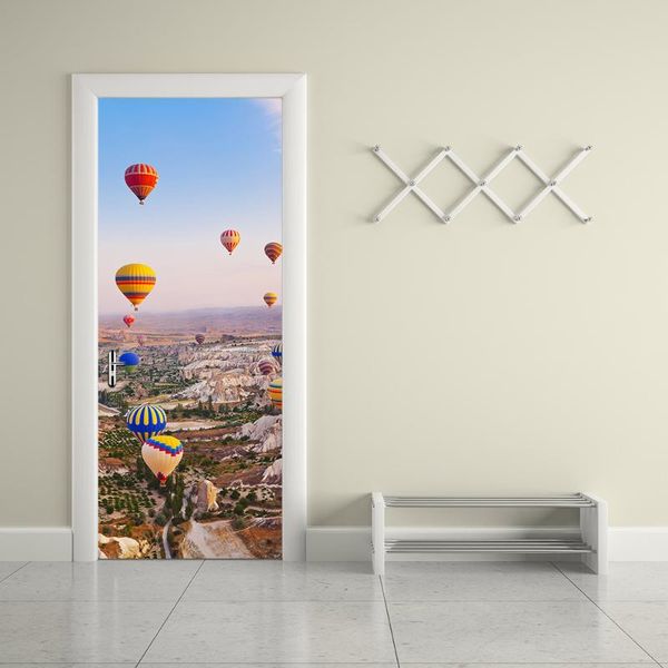 

wallpapers 3d po hd door stickers turkey air balloon self adhesive doorwaterproof sticker wallpaper for home decoration
