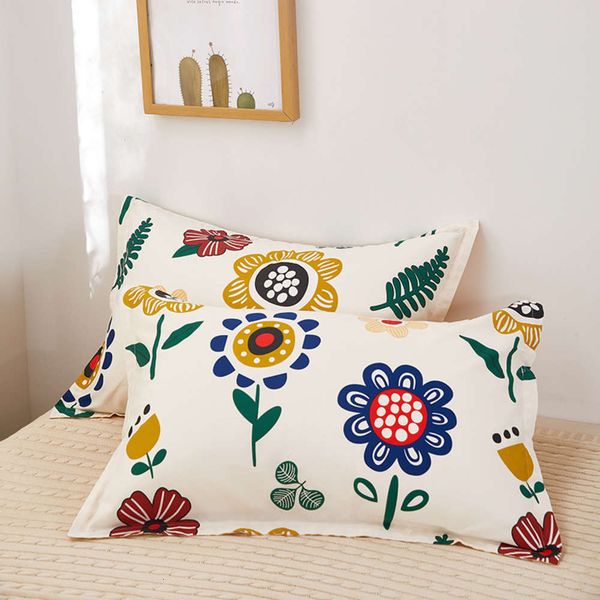 

cotton printed pillow case two family dormitory single double pure cotton twill one pair