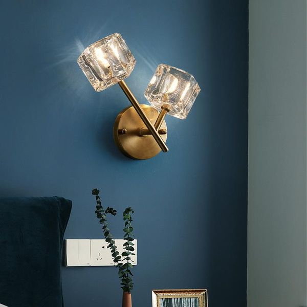 

wall lamps vintage blue light gooseneck crystal bedroom mirror rope bedside living room lamp