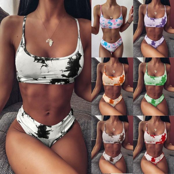 

bikini micro women's swimming suit triangle swimwear bathing separate backless tie-dye gradient swimsuit set for women1