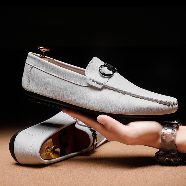 

2021 autumn men's doudou shoes leisure single one foot pedal lazy leather force shi, Black