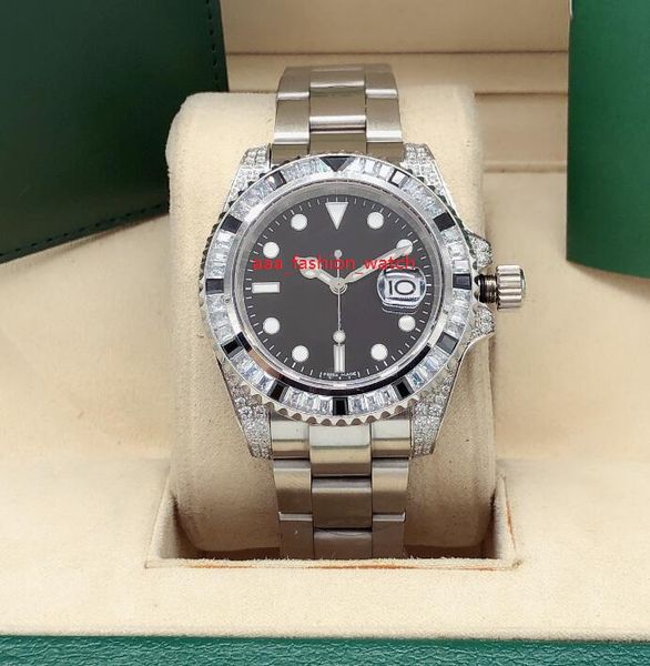 

4 style factory supplier wristwatches 40mm 116610 diamond gem beze asia 2813 movement mechanical automatic mens men's watches, Slivery;brown
