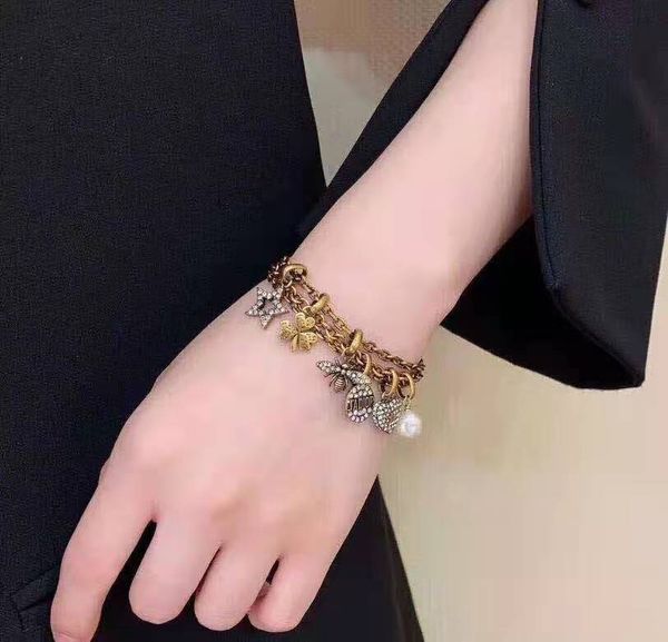 

luxury designer jewelry women bracelets stainless steel cuff bracelet pave silver rose gold tone charms lock bangle jewelry with box m23, Black