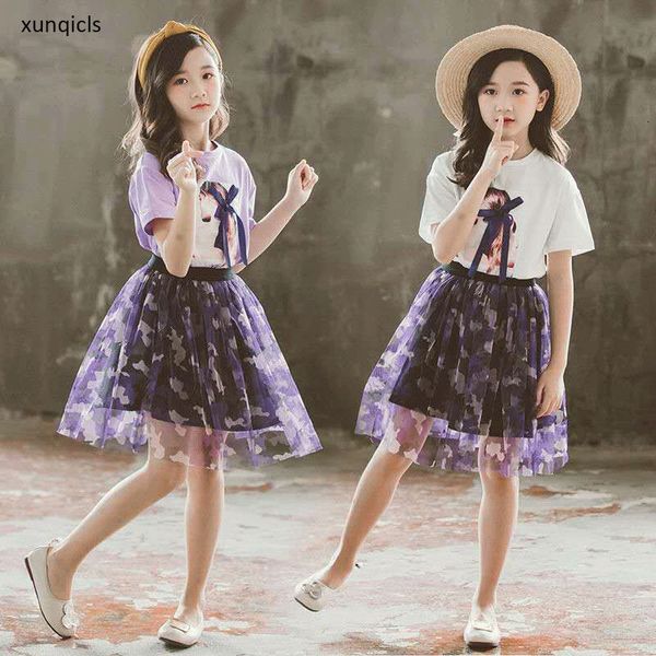 

girl's dresses new kids girl clothes baby short sleeve t-shirts +skirts children summer suit teenage girls princess clothing 2pcs c0223, Red;yellow