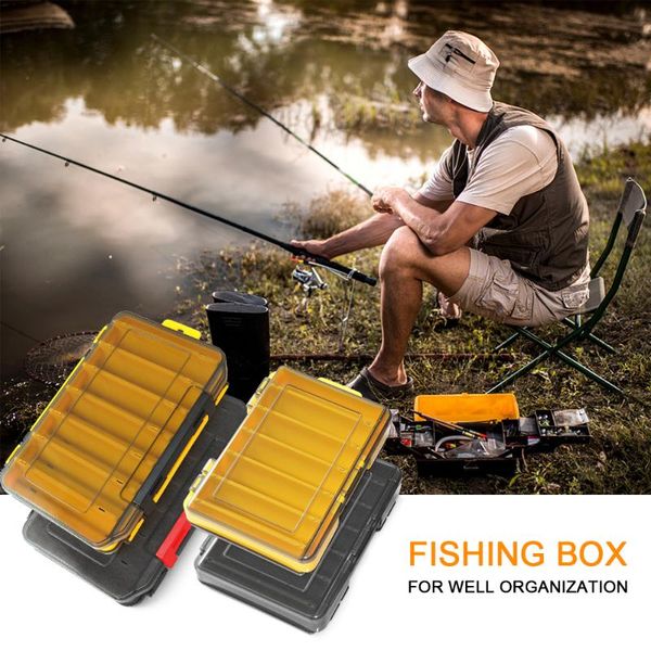 

fishing box lure hook boxes double sided tackle storage abs large pesca accessories