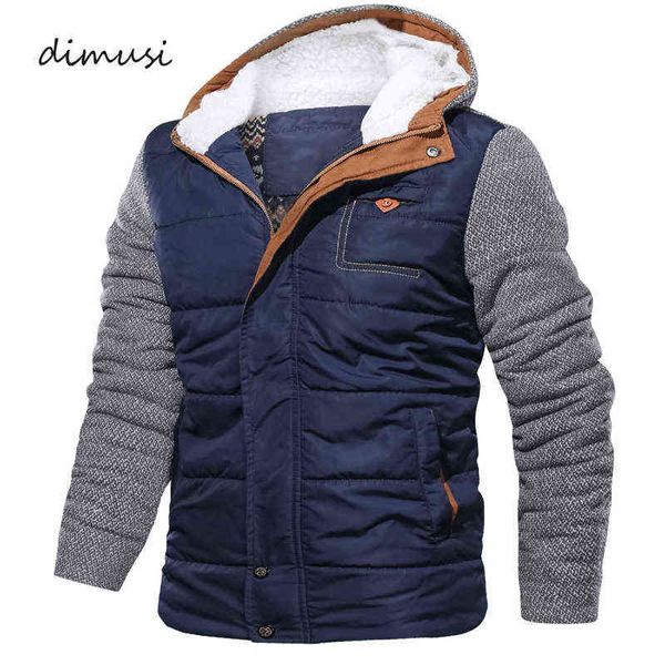 

dimusi winter men's parkas casual cotton men thick warm hooded coats male slim fit outwear windbreaker thermal jackets clothing y1122, Black;brown