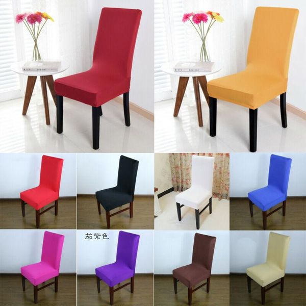 

solid stretch chair cover kitchen seat removable covers for weddings big elastic dining room office