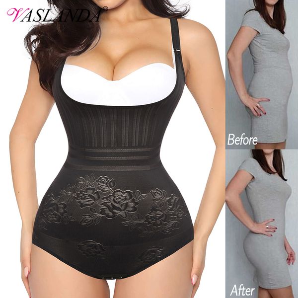 

women shapewear waist trainer bodysuit tummy control fajas colombianas weight loss full body shaper seamless slimming underwear