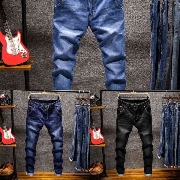 

6 colors 2020 new men's skinny white jeans fashion elastic slim pants jean male brand trousers black blue green gray x0621