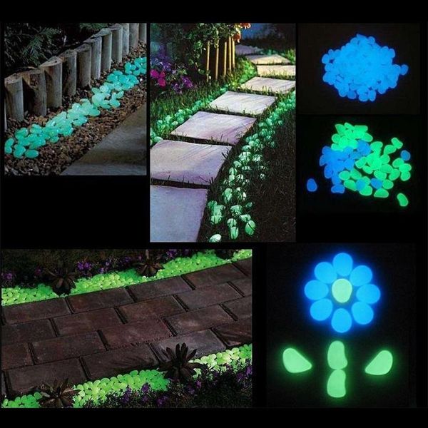 

300pcs pebbles luminous stone gardening decorative fish tank landscaping decoration artificial garden decorations
