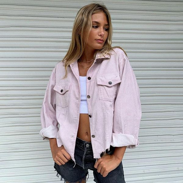 

women's jackets girls long sleeve loose jacket, autumn ladies leisure style solid color lapel single-breasted rough selvedge coat with, Black;brown