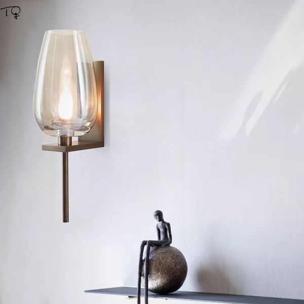 

wall lamp nordic postmodern luxury copper modern led e14 glass mirror light art decor home living room bedroom bathroom kitchen