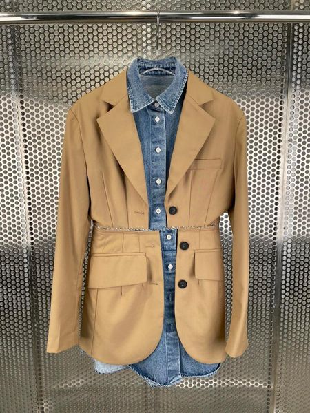 

women's jackets the early autumn 2021 holiday two coat stitching 0812, Black;brown