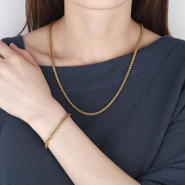 

chains necklace mens keel chain steel stainless simple hip hop rock bracelet anklet for wome/men jewelry gift, Silver