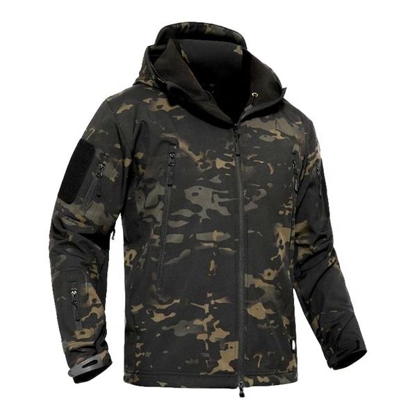 

breathable army coat hoodie waterproof camping outdoor hunting men's jacket actical softshell jacket, Black;green