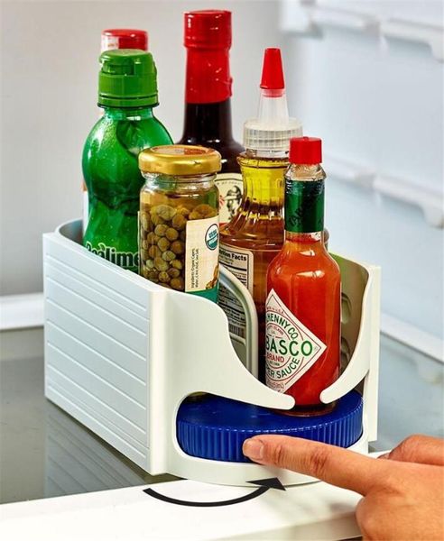 

storage drawers space rack kitchen tools swivel organizer double roller rotating box bathroom multi-function