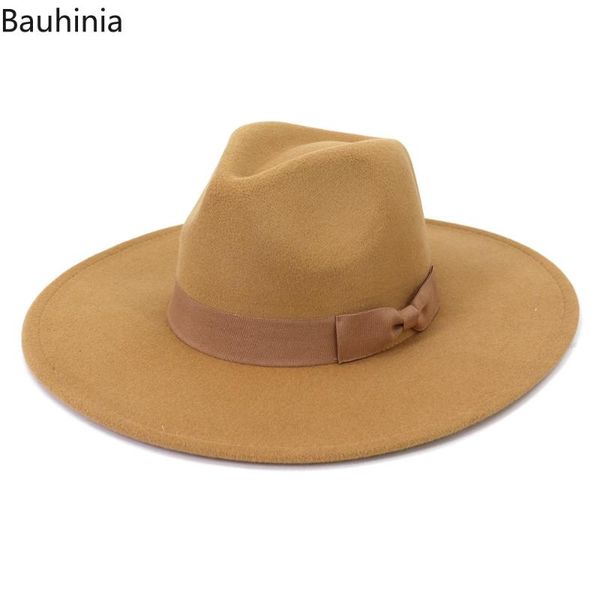 

wide brim hats 9.5cm big women's hat classic solid color dress felt fedora gentleman elegant lady winter autumn jazz caps, Blue;gray