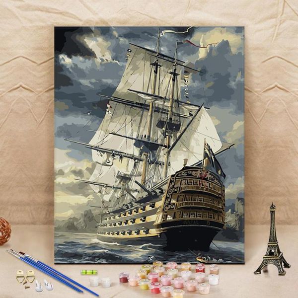 

paintings diy ship painting by numbers frameworks coloring pictures home decor
