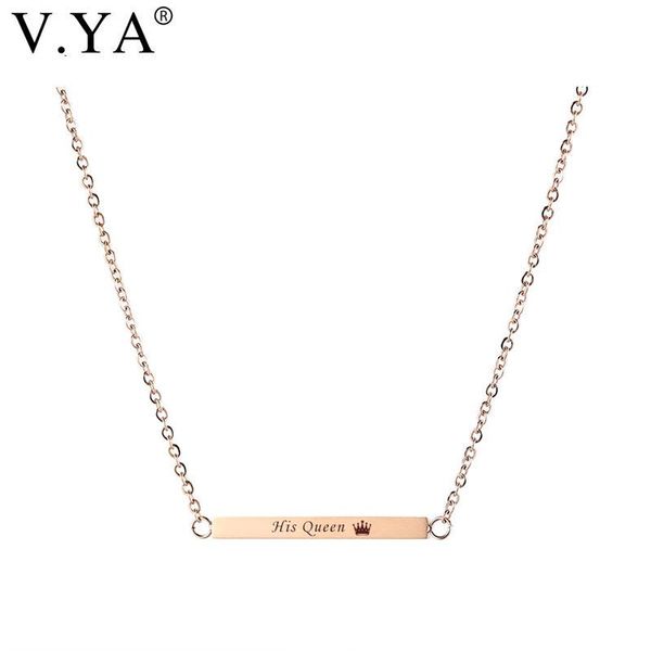 

chains v.ya fashion name necklaces rose gold color stainless steel women engraved customize gift for christmas drop ship, Silver