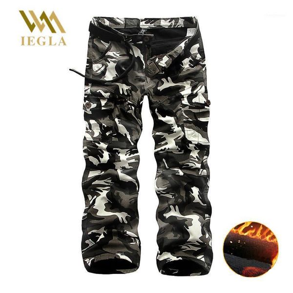 

pants men camouflage military camo male plus velvet thick long baggy trousers casual sweatpants jogger warm fleece men's, Black